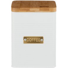 Otto Square White Coffee Storage Tin