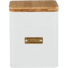 Otto Square White Cookie Storage Tin