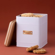 Otto Square White Cookie Storage Tin