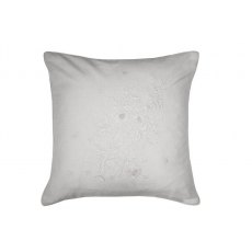 Cabbages & Roses Floral Embroidery Feather Filled Cushion White