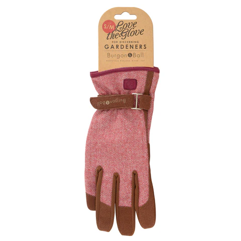 Burgon & Ball Red Tweed Gloves