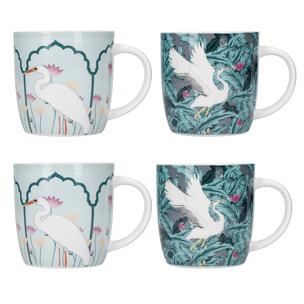 Kitchen Craft Exotic Bird Mug - Set of 4