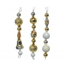 Glass Hanging Decorations -  Shiny Mix Light Gold/Colours