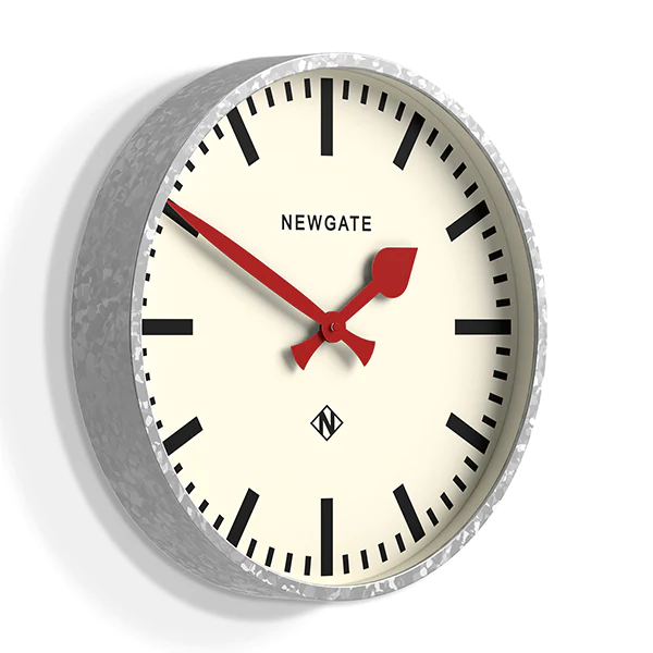 Newgate Universal Wall Clock Railway Dial - Galvanised
