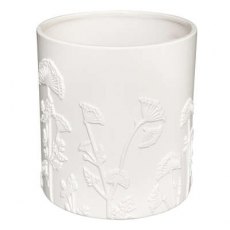 3D Flower Pot Ceramic White