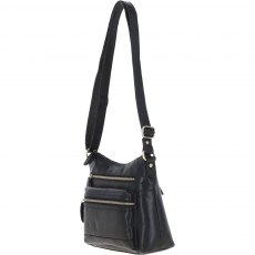Ashwood Medium Leather Shoulder Bag Black