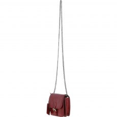 Ashwood Vintage Mini Leather Cross Body Bag With Chain Strap Red