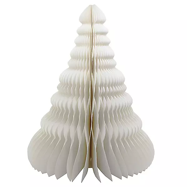 Tall Paper Honeycomb Christmas Tree - White