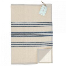 Pure Belgian Linen Tea Towel Blue Stripe