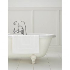 Laura Ashley Border Cotton White Bath Mat