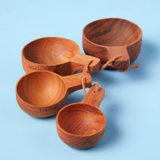 Teak Measuring Cups with Handle