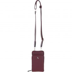 Ashwood Leather Luxury Crossbody Phone Bag Wine X-31