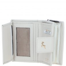 Ashwood Leather RFID Purse with Zip and Stud Closure White X-30