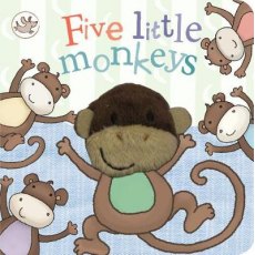 Little Learners Five Little Monkeys Finger Puppet Book (Board book)