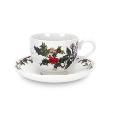 The Holly & The Ivy Tea Cup & Saucer Traditional