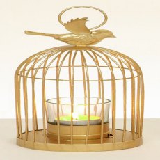 21cm Gold Bird Cage T Light