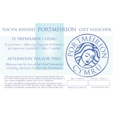 Afternoon Tea For 2 Including Free Entry Portmeirion Gift Voucher
