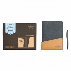 Gentlemen's Hardware Travel Wallet Recycled Leather Black & Tan