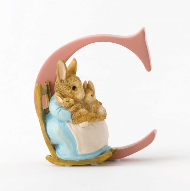 Mrs Rabbit & Bunnies Ornament - Letter C