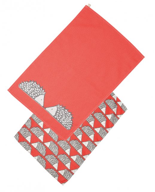 Scion Living Spike S/2 Tea Towels Red
