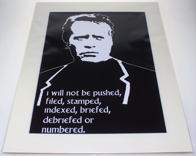 The Prisoner Mounted Print - I will not be pushed