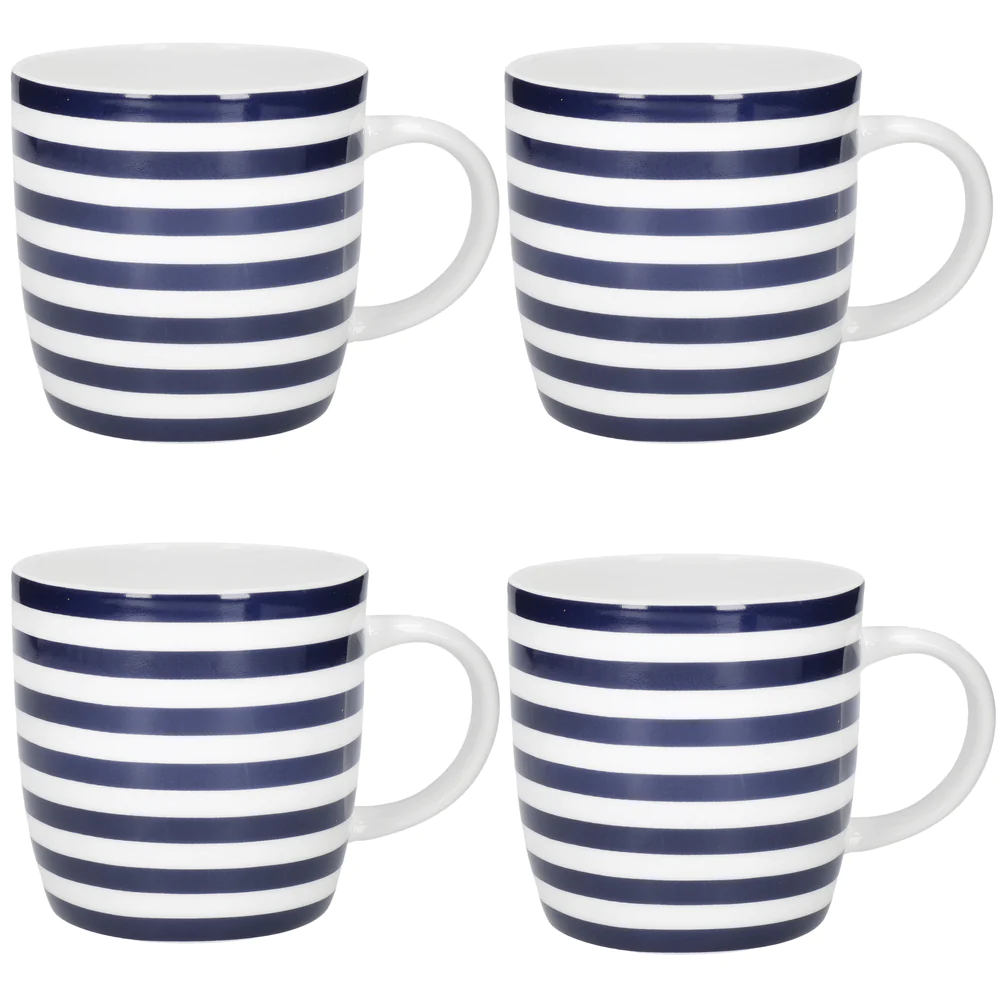 Kitchen Craft Stoneware Nautical Stripe Mug Set