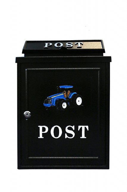 Blue Tractor Postbox