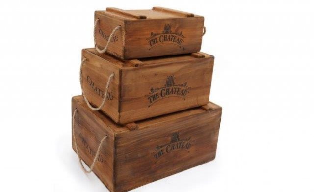 Set of 3 Rustic Vintage Crates