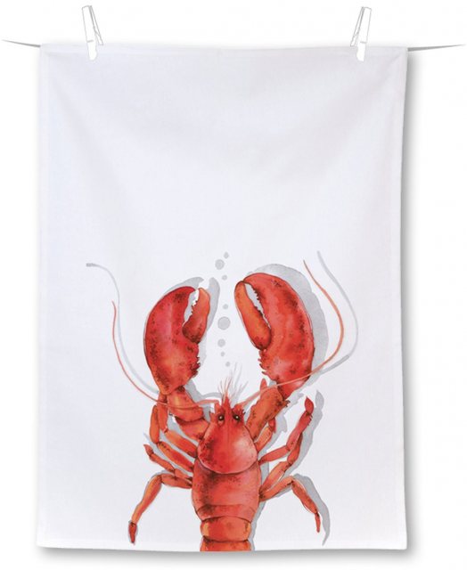 IHR Tea Towel Lobster Coral