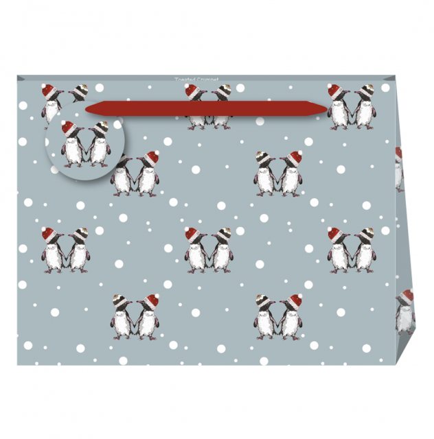 Toasted Crumpet Penguins French Blue Shopper