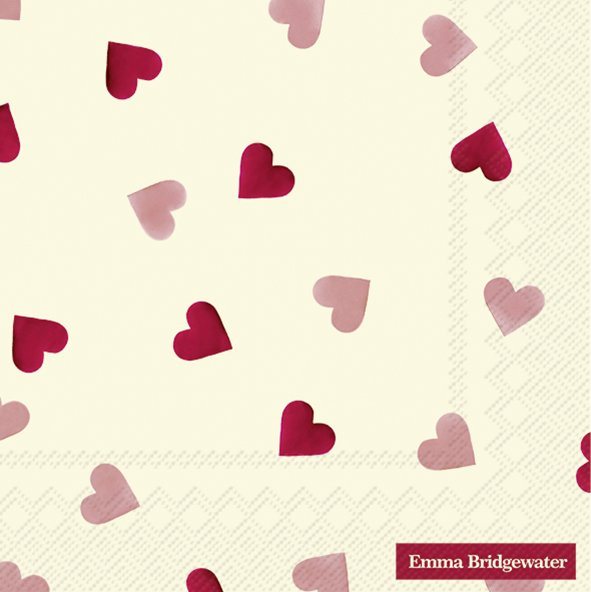 Emma Bridgewater Napkins - Pink Hearts Cream