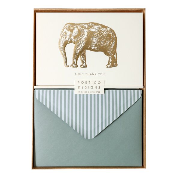 Portico Designs Elephant Thank You Notecards 10pk