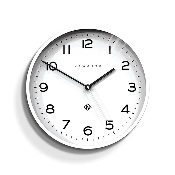 Newgate Echo Number Three Wall Clock in White