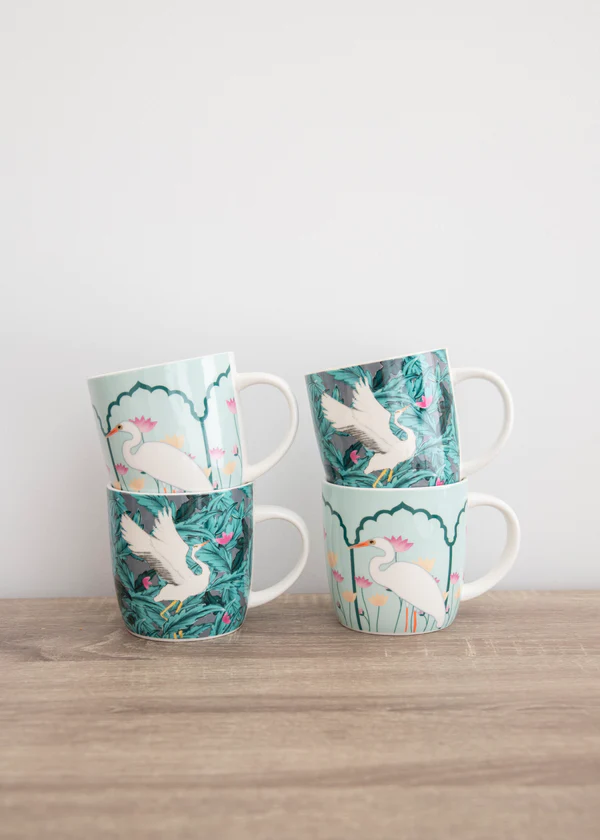 Kitchen Craft Exotic Bird Mug - Set of 4