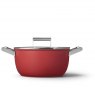 SMEG Casserole Pan 24cm and Lid - Red
