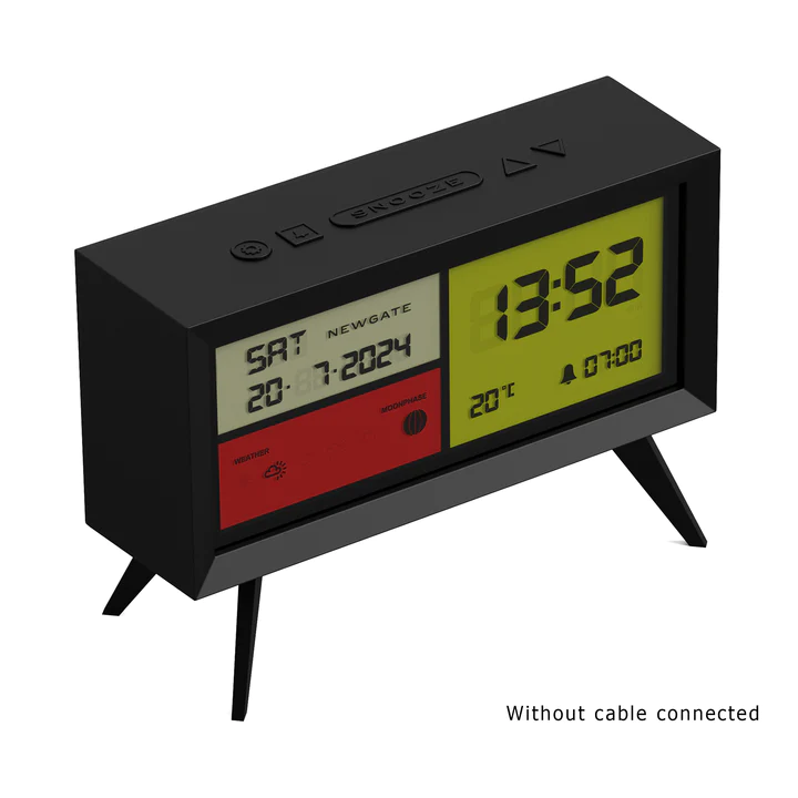 Newgate Spectronoma LCD Clock in Black
