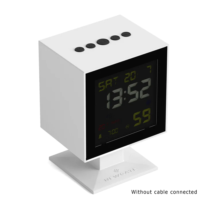 Newgate Monolith LCD Alarm Clock - White