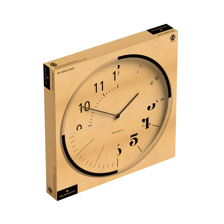 Newgate Mr Clarke Wall Clock - Pale Wood / Dot Dial