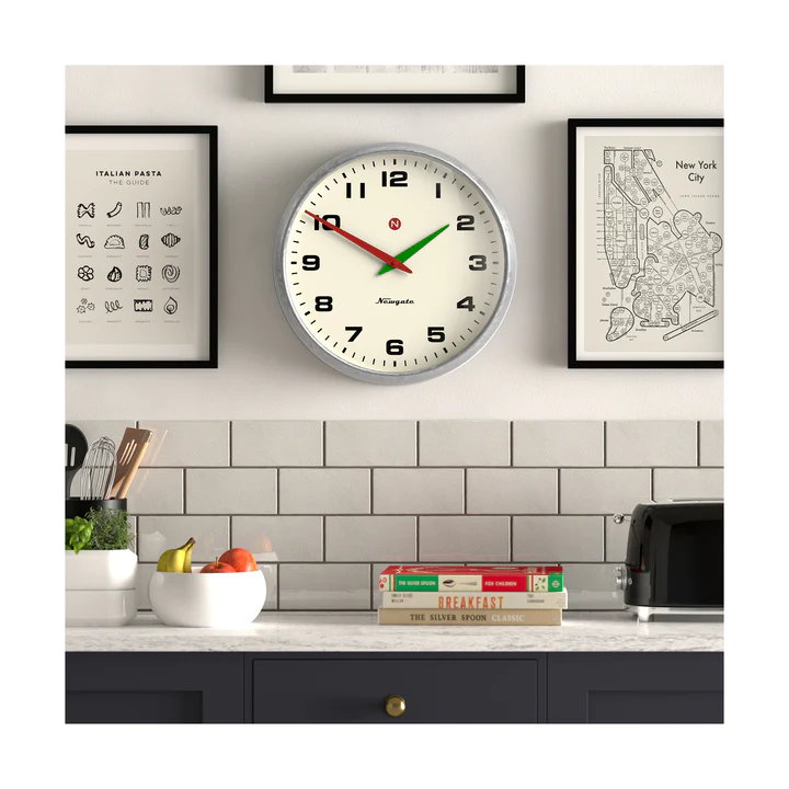 Newgate Superstore Wall Clock Alpha Dial - Galvanised
