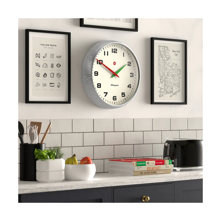 Newgate Superstore Wall Clock Alpha Dial - Galvanised