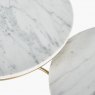Milly S/2 White Marble & Gold Metal Side Tables