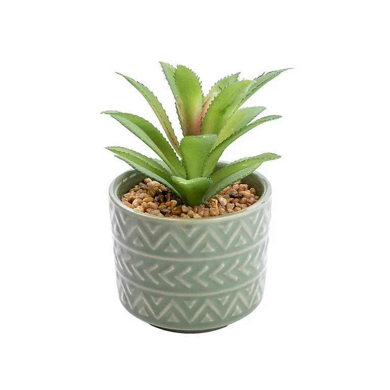 Artificial Spike Succulent Pot Green