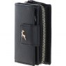 Ashwood Leather RFID Purse with Zip and Stud Closure Black X-30