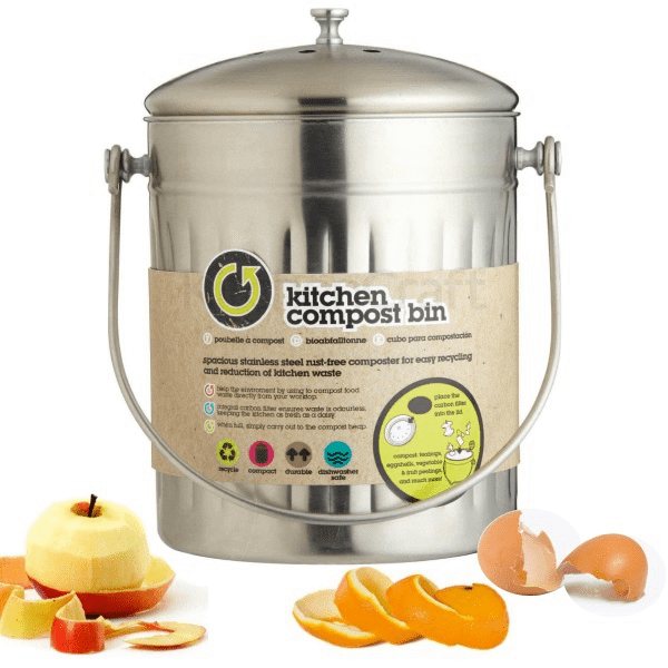 Kitchen Craft Stainless Steel Worktop Compost Bin Buy Online Here Portmeirion Online
