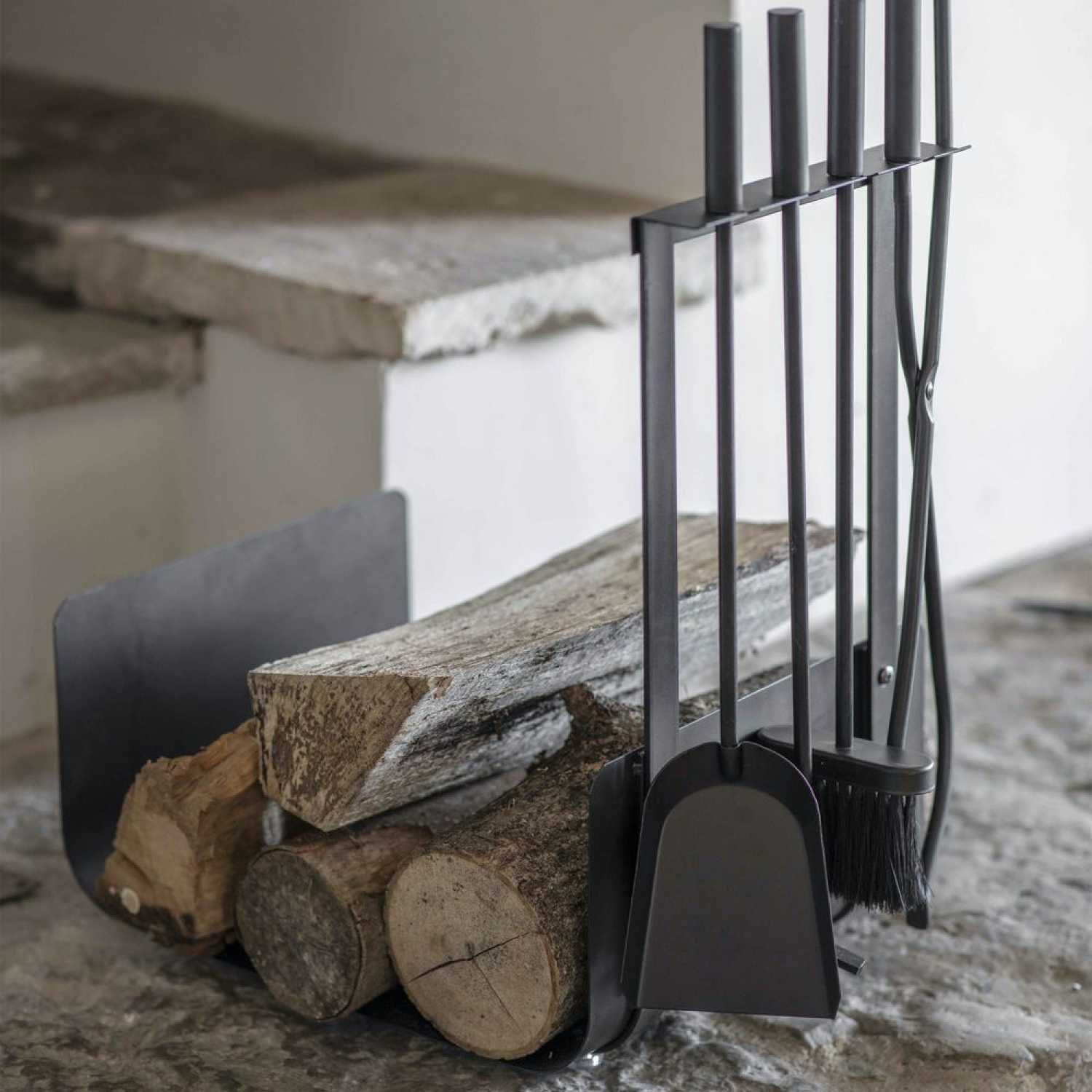 Garden Trading Set Scopino E Paletta Jutland Per Camino - Acciaio Nero Opaco E Legno Di Faggio - Design Scandinavo