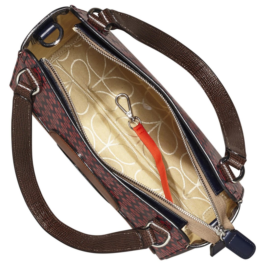 Orla Kiely Navy & Red Bowler Bag Portmeirion Shops