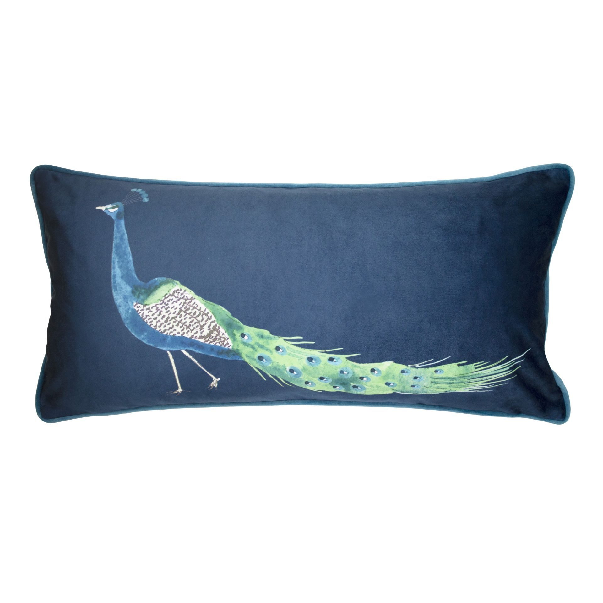 Sophie Allport Peacock Navy Feather Cushion Buy Online Here