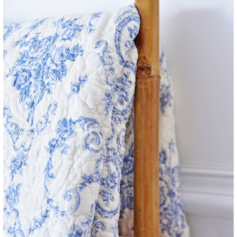 Powell Craft Grace Blue Quilted Bedspread Buy Online Here