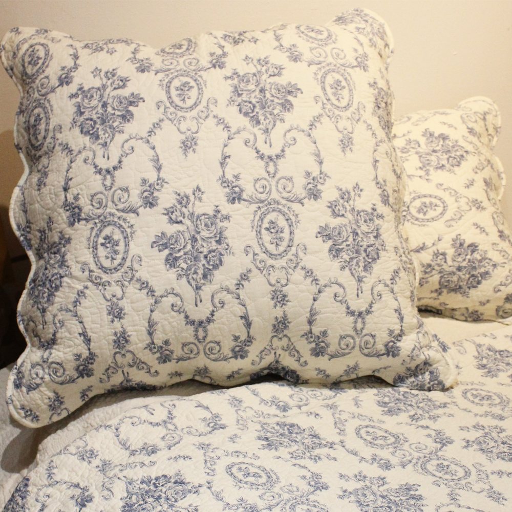 Powell Craft Grace Blue Quilted Bedspread Buy Online Here