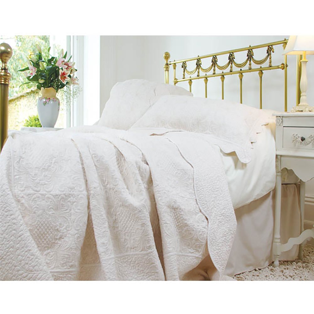 Powell Craft Grace White Quilted Bedspread Buy Online Here
